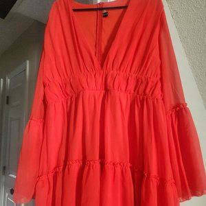 Orange SHEIN Maxi dress, size 1X will fit size 16 or 18, never worn,